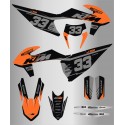 Kit de Adhesivos Ag Motors Ktm Exc/Exc-f 20-22 Naranja/Negro.