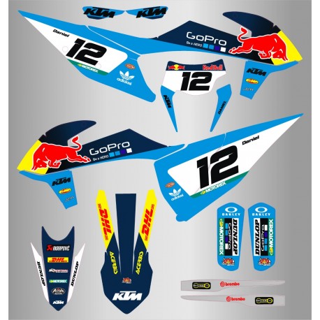 Kit de Adhesivos GoPro RedBull Ktm Exc/Exc-f 20-22 Celeste/Azul.