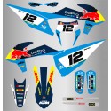 Kit de Adhesivos GoPro RedBull Ktm Exc/Exc-f 20-22 Celeste/Azul.