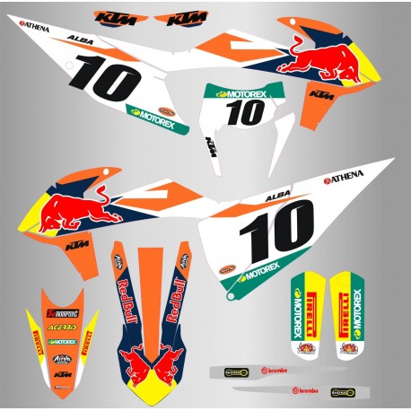 Kit de Adhesivos RedBull Ktm Exc/Exc-f 20-22 Naranja/Blanco.