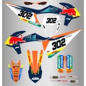 Kit de Adhesivos Factory RedBull Ktm Exc/Exc-f 20-22 Naranja/Azul.