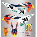 Kit de Adhesivos Factory RedBull Ktm Sx/Sx-f 19-22 Naranja/Blanco.