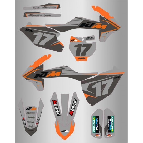 Kit de Adhesivos Ktm Sx 85 18-22 Gris/Naranja.