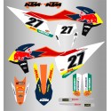 Kit de Adhesivos RedBull Factory Ktm Exc/Exc-f 20-22 Naranja/Azul.
