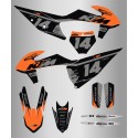 Kit de Adhesivos Ag Motors Ktm Sx/Sx-f 19-22 Negro/Naranja.