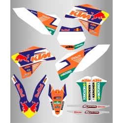 Kit de Adhesivos Red Bull Ktm Sx/Sx-f 08-10 Naranja/Azul.