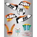 Kit de Adhesivos Dhl Factory Ktm Exc/Exc-f 08-11 Naranja/Negro.