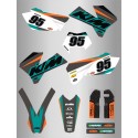 Kit de Adhesivos Ktm Exc/Exc-f 05-07 Gris/Celeste.
