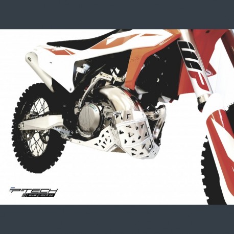 Cubrecárter P-Tech con Protector de Escape Ktm Exc 250/300 Tpi 20-23 Aluminio.