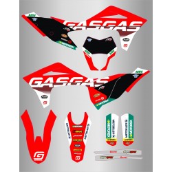 Kit de Adhesivos Factory Racing Gas Gas Ec/Ec-f 21-23 Rojo/Blanco.