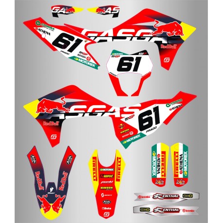 Kit de Adhesivos Factory RedBull Gas Gas Ec/Ec-f 21-23 Rojo/Blanco.