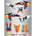 Kit de Adhesivos RedBull Factory Ktm Sx/Sx-f 2023 Naranja/Azul.