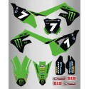 Kit de Adhesivos Monster Kawasaki Kxf 450 19-22 Verde/Negro.
