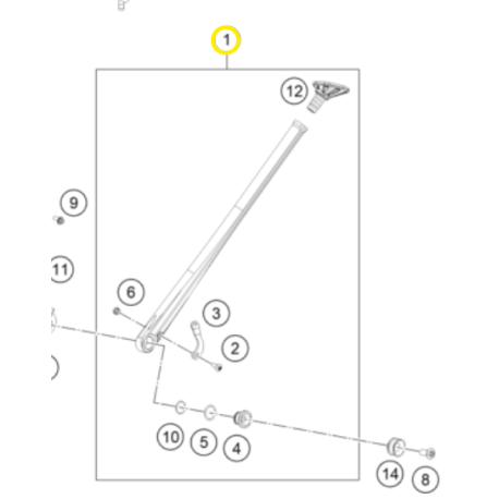 Caballete Lateral Original Ktm Exc/Exc-f 17-19 Plata.