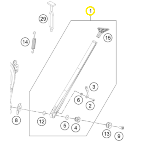 Caballete Lateral Original Ktm Exc/Exc-f 20-23 Plata.