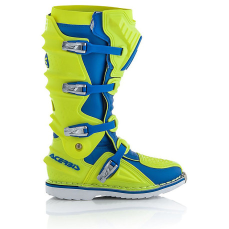 Botas Acerbis X-move Articuladas Amarillo Flúor/Azul.