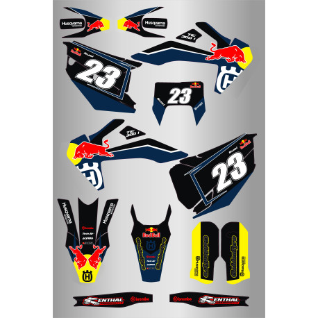 Kit de Adhesivos Husqvarna  Te-Fe 20/23 Gris/Blanco