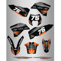 Kit de Adhesivos Ktm Exc/f 08-11 Negro/Naranja.