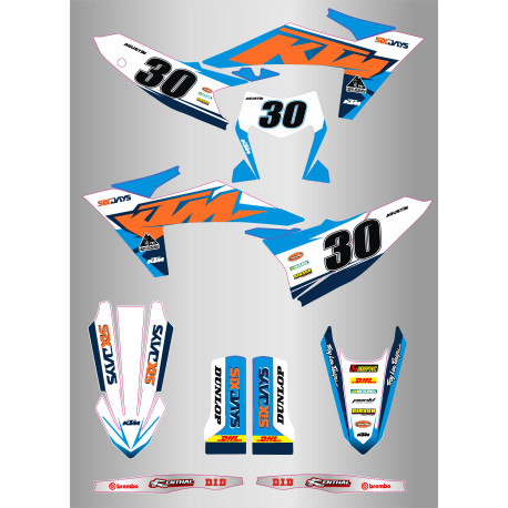 Kit de Adhesivos Ktm Exc/f 20-23 Celeste.