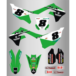 Kit de Adhesivos Monster Kawasaki Kxf 250 21-22 Verde/Negro.