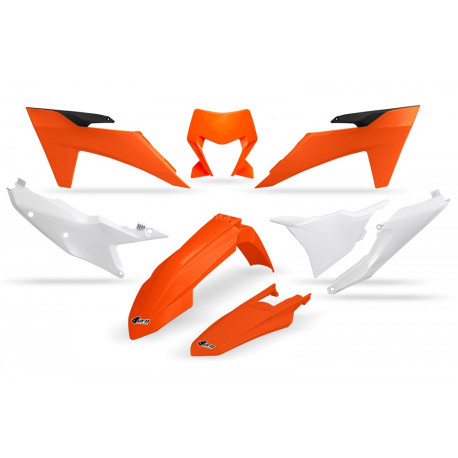 Kit de Plásticos Ufo Ktm Exc/Exc-f 24-25 Naranja/Blanco.