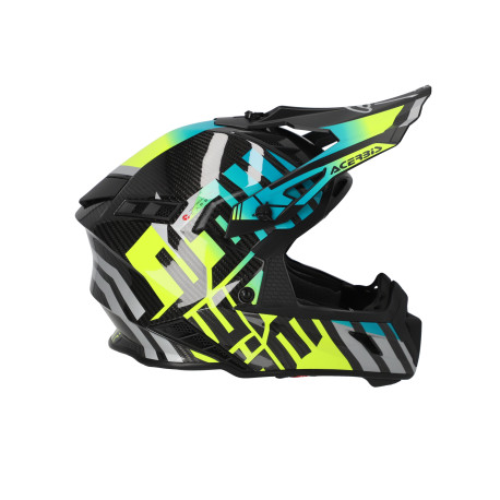 Casco Acerbis Steel Carbon Turquesa/Amarillo Flúor.