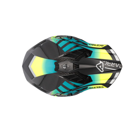 Casco Acerbis Steel Carbon Turquesa/Amarillo Flúor.