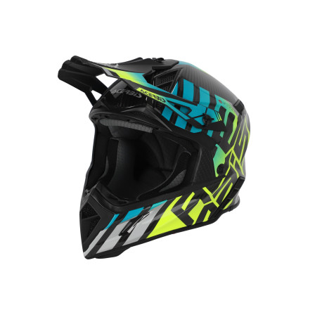 Casco Acerbis Steel Carbon Turquesa/Amarillo Flúor.