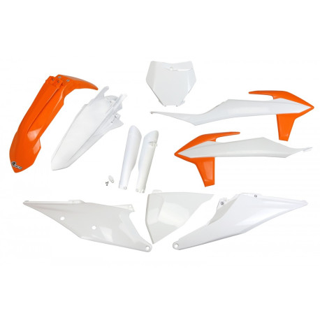 Kit Completo Plásticos Ufo Ktm Sx/Sx-f 19-22 Naranja/Blanco.