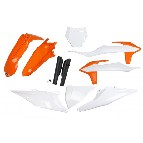 Kit Completo Plásticos Ufo Ktm Sx/Sx-f 19-22 Naranja/Blanco.