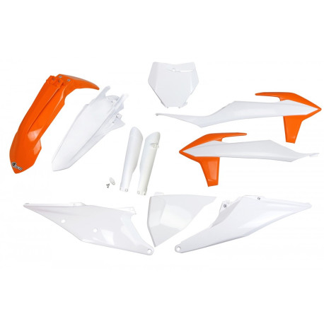 Kit Completo Plásticos Ufo Ktm Sx/Sx-f 19-22 Naranja/Blanco.