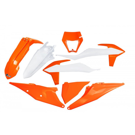 Kit Plásticos Ufo Ktm Exc/Exc-f 20-23 Naranja/Blanco.