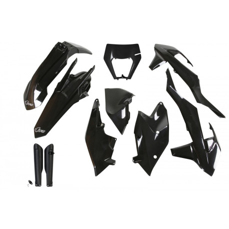 Kit Completo de Plásticos Ufo Ktm Exc/Exc-f 17-19 Negro.