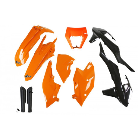 Kit Completo de Plásticos Ufo Ktm Exc/Exc-f 17-19 Naranja/Negro.