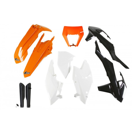 Kit Completo de Plásticos Ufo Ktm Exc/Exc-f 17-19 Naranja/Negro.