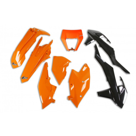 Kit Plásticos Ufo Ktm Exc/Exc-f 17-19 Naranja/Negro.