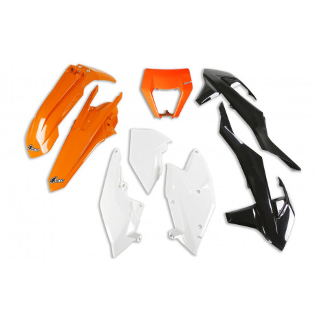 Kit Plásticos Ufo Ktm Exc/Exc-f 17-19 Naranja/Negro.