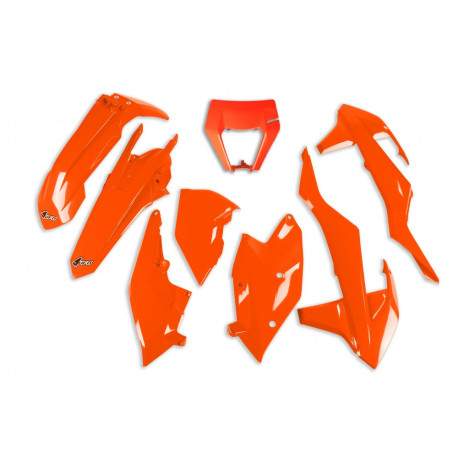 Kit Plásticos Ufo Ktm Exc/Exc-f 17-19 Naranja Flúor.