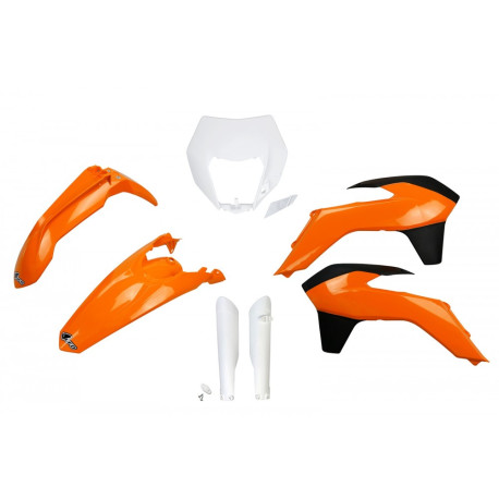 Kit Plásticos Ufo Ktm Exc/Exc-f 2016 Naranja/Blanco.