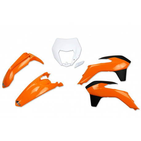 Kit Plásticos Ufo Ktm Exc/Exc-f 14-16 Naranja/Blanco.