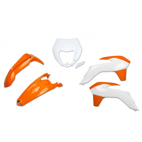 Kit Plásticos Ufo Ktm Exc/Exc-f 14-16 Naranja/Blanco.