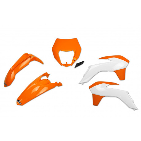 Kit Plásticos Ufo Ktm Exc/Exc-f 14-16 Naranja/Blanco.