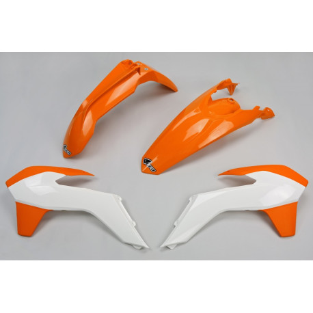 Kit Plásticos Ufo Ktm Exc/Exc-f 14-16 Naranja/Blanco.