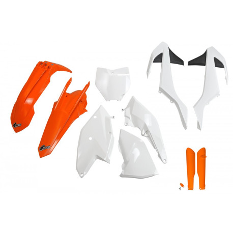 Kit Plásticos Ufo Ktm Sx/Sxf 16-18 Naranja/Blanco.