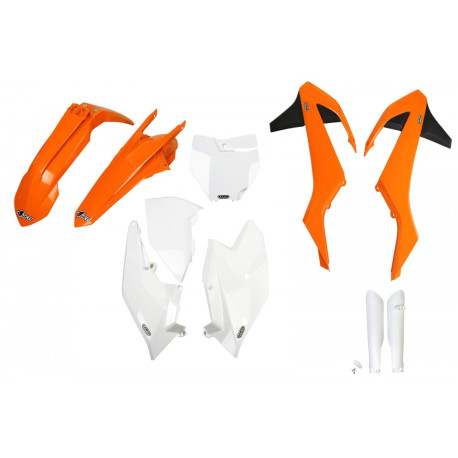 Kit Plásticos Ufo Ktm Sx/Sxf 16-18 Naranja/Blanco.