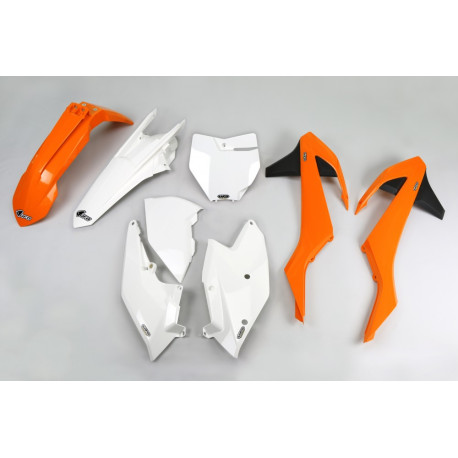 Kit Plásticos Ufo Ktm Sx/Sxf 16-18 Naranja/Blanco.