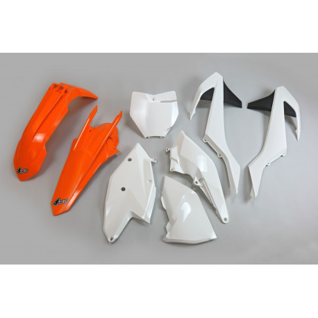 Kit Plásticos Ufo Ktm Sx/Sxf 16-18 Naranja/Blanco.