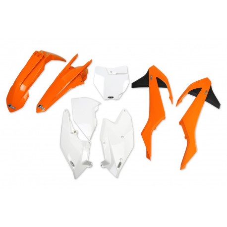 Kit Plásticos Ufo Ktm Sx/Sxf 16-18 Naranja/Blanco.