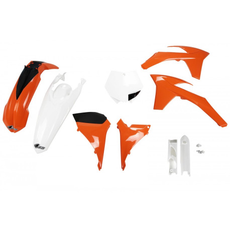 Kit Plásticos Ufo Ktm Sx/Sxf 11-12 Naranja/Blanco.