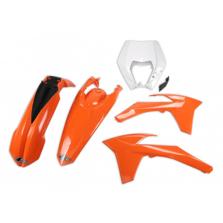 Kit Plásticos Ufo Ktm Exc/Exc-f 12-13 Naranja/Blanco.